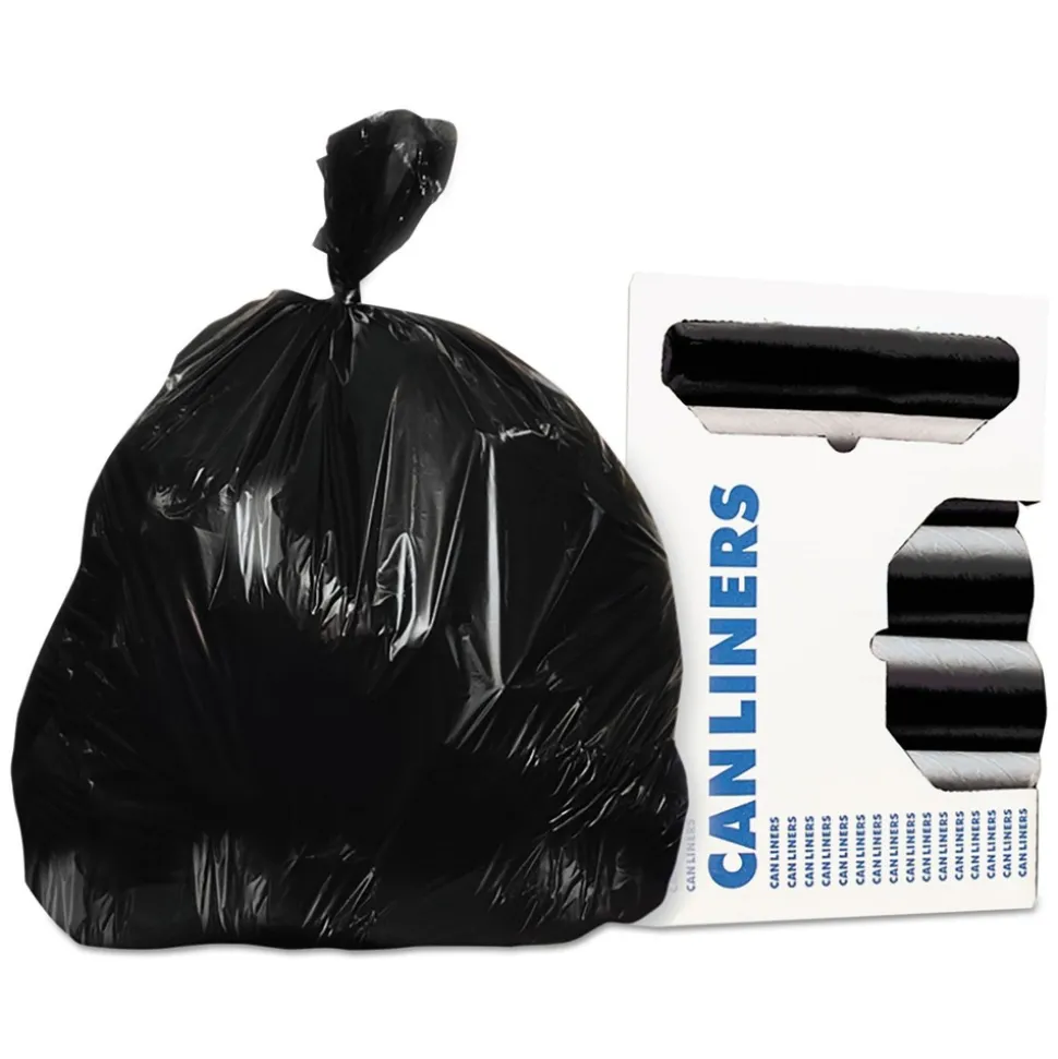 AccuFit H6045TK R01 30 in. x 45 in. 23 gal. 0.9 mil. Linear Low Density Can Liners with AccuFit Sizing - Black (200/Carton)