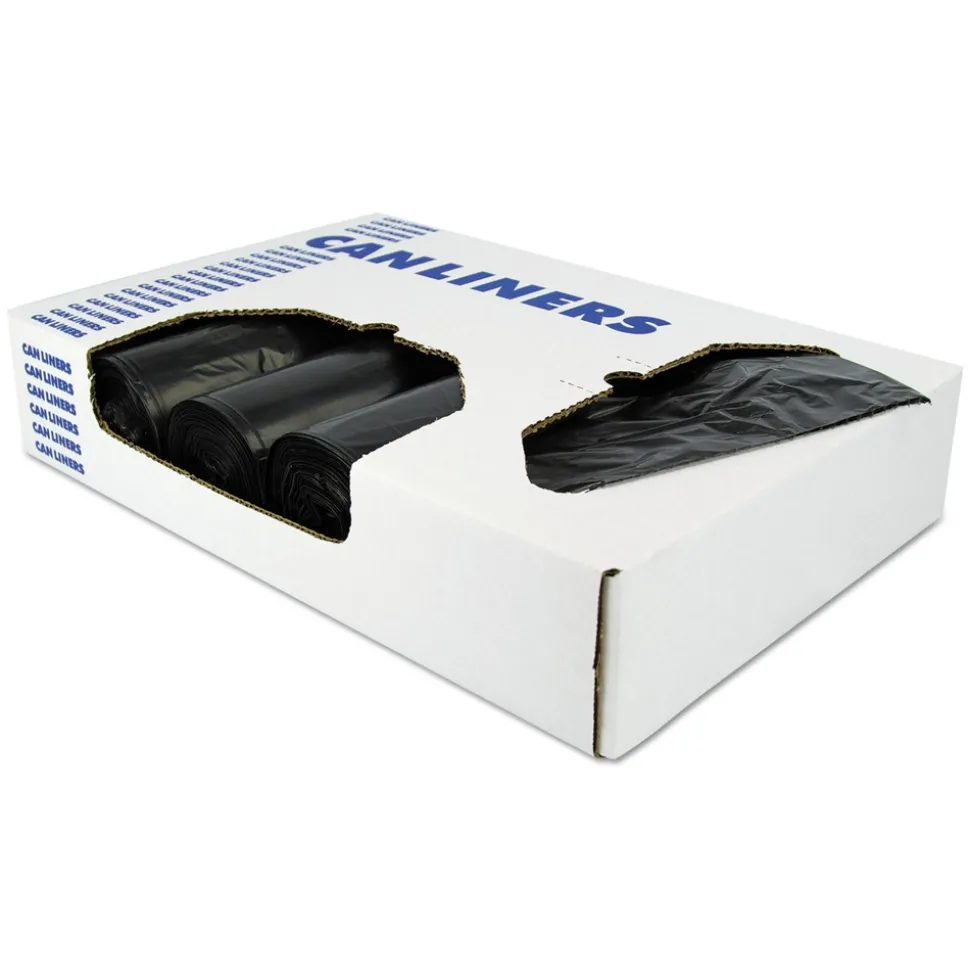 AccuFit 24 in. x 32 in. 16 gal. 1 mil Linear Low Density Can Liners with AccuFit Sizing - Black (250/Carton)