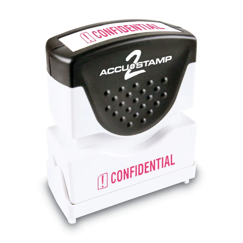ACCUSTAMP2 1.63 in. x 0.5 in. CONFIDENTIAL Pre-Inked Shutter Stamp - Red