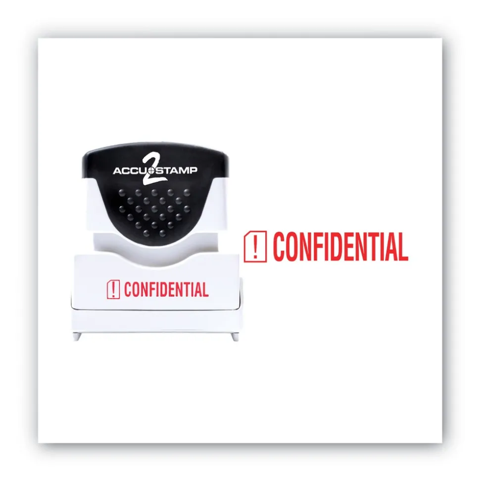 ACCUSTAMP2 1.63 in. x 0.5 in. CONFIDENTIAL Pre-Inked Shutter Stamp - Red