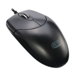 Adesso USB 2.0 3-Button Desktop Optical Scroll USB Mouse - Black