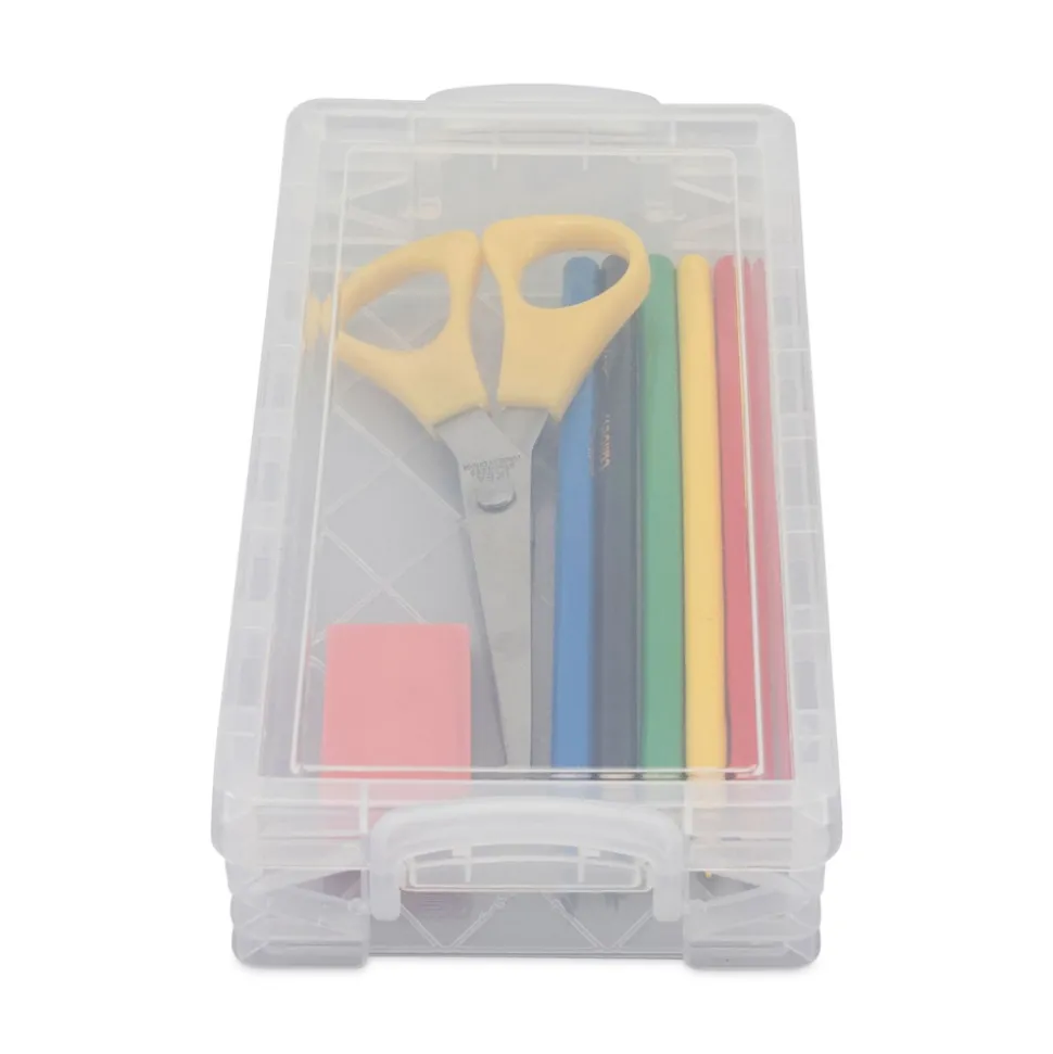 Advantus 8.25 in. x 3.75 in. x 1.5 in. Super Stacker Pencil Box - Clear