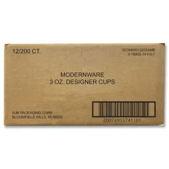 AJM Packaging Corporation DC3MW012200AMB 3 oz. Paper Modernware Design Heavy-Duty Cold Cups (2400/Carton)