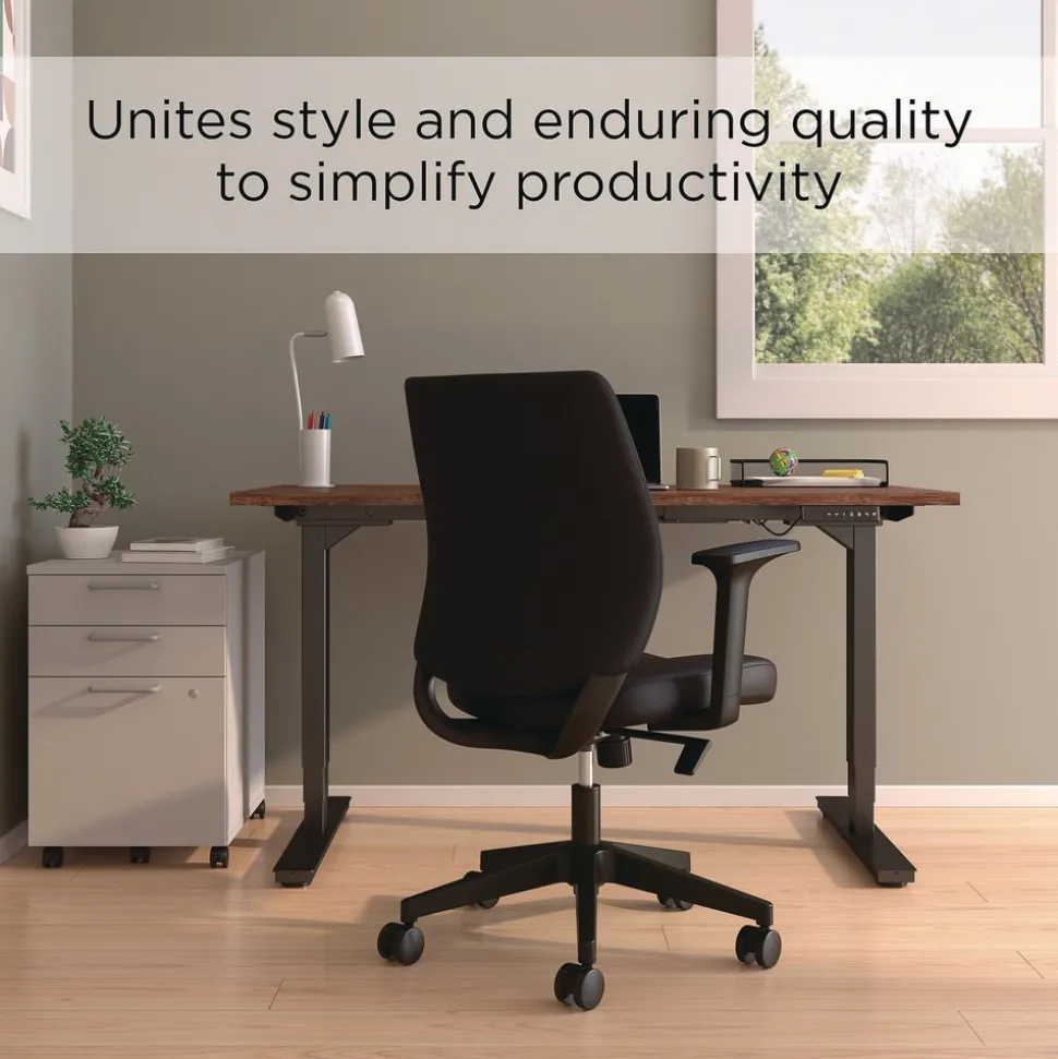 Alera ALEWX4217 17.13 in. to 20.83 in. Seat Height Supports Up to 275 lbs. Wessex Ergonomic Fabric Task Chair - Black