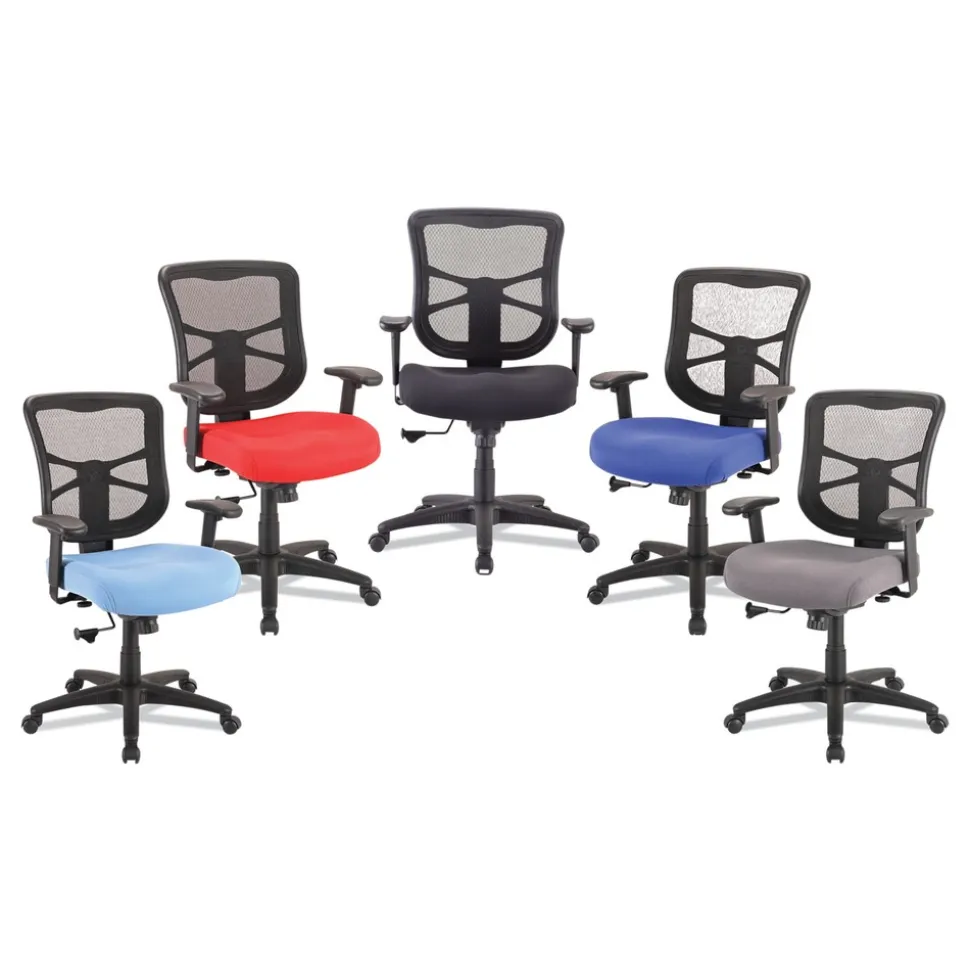 Alera 17.9 in. to 21.8 in. Seat Height Elusion Series Mesh Mid-Back Swivel/Tilt Chair Supports Up to 275 lbs. - Light Blue