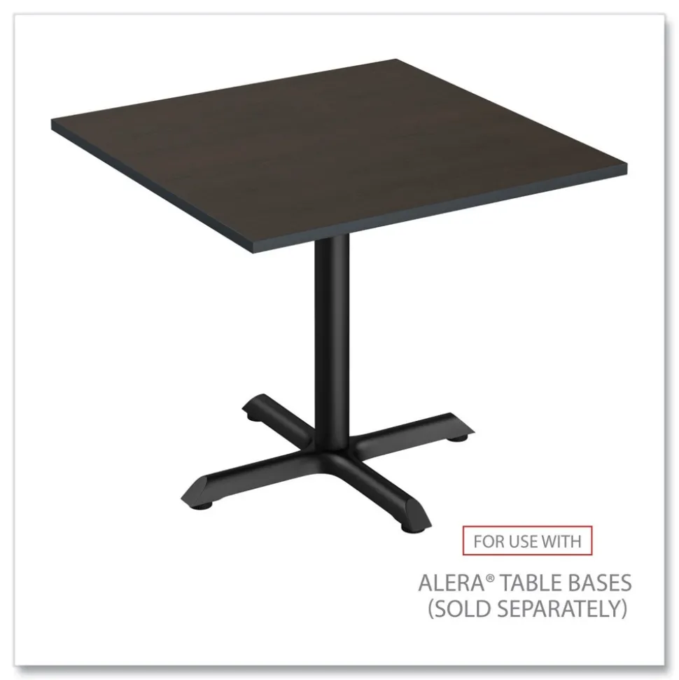 Alera 35.38 in. x 35.38 in. Square Reversible Laminate Table Top - Espresso/Walnut