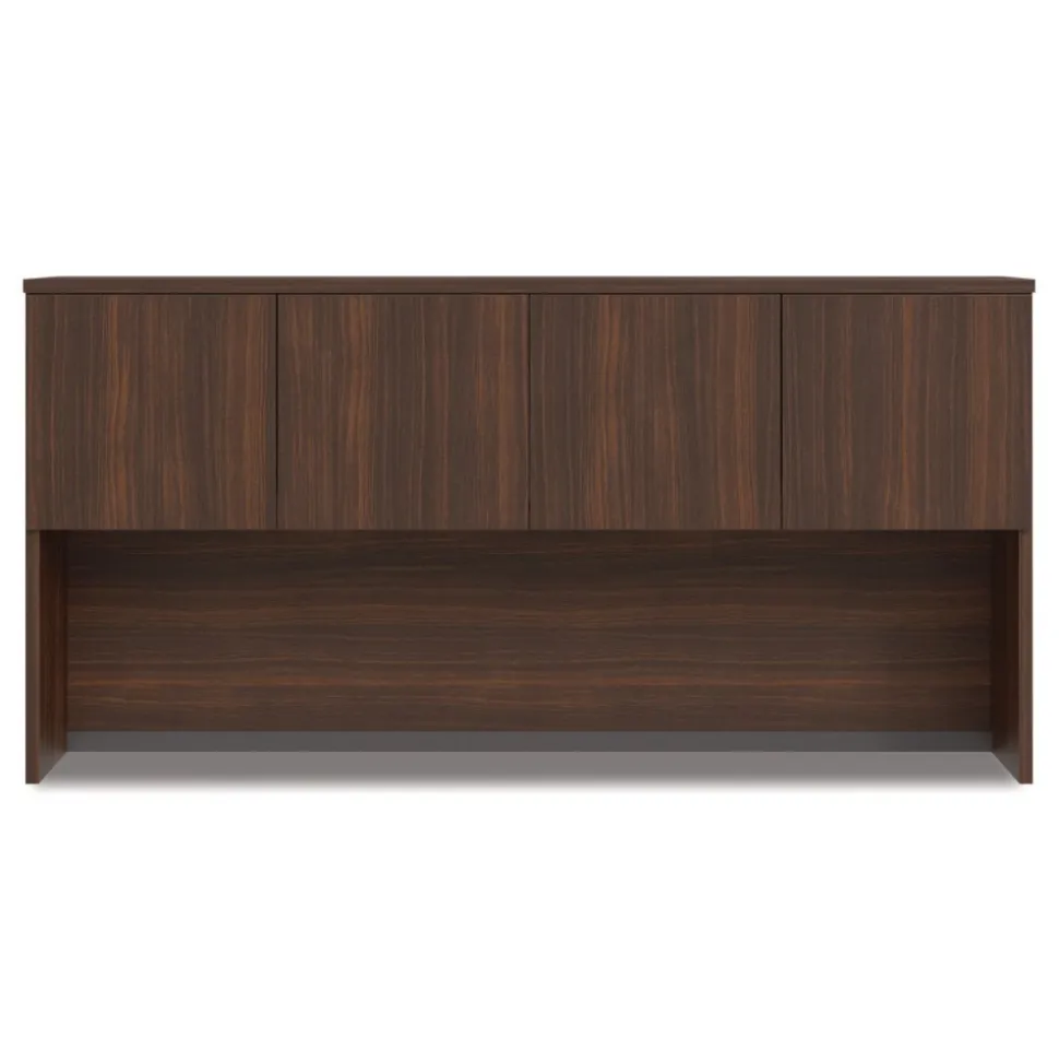 Alera 72 in. x 16 in. x 36 in. 4-Compartment Seville Hutch with Doors - Mahogany