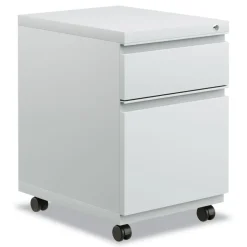 Alera 14.96 in. x 19.29 in. x 21.65 in. 2-Drawers: Box/File Legal/Letter Left or Right File Pedestal with Full-Length Pull - Light Gray