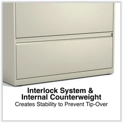Alera 25488 36 in. x 18.63 in. x 40.25 in. 3 Legal/Letter/A4/A5 Size Lateral File Drawers - Putty