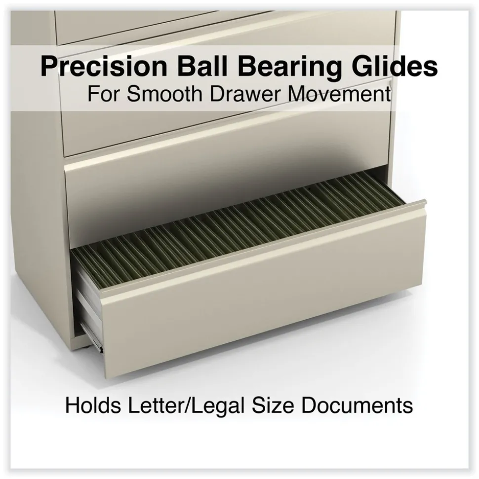 Alera 42 in. x 18.63 in. x 67.63 in. 5 Legal/Letter/A4/A5 Size Lateral File Drawers - Putty