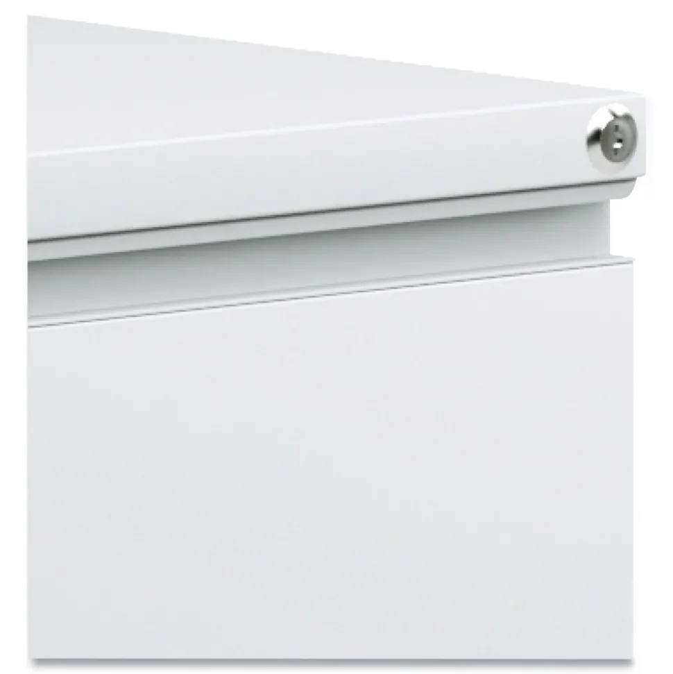 Alera 14.96 in. x 19.29 in. x 27.75 in. 2 Legal/Letter-Size File Drawers Left or Right File Pedestal with Full-Length Pull - Light Gray