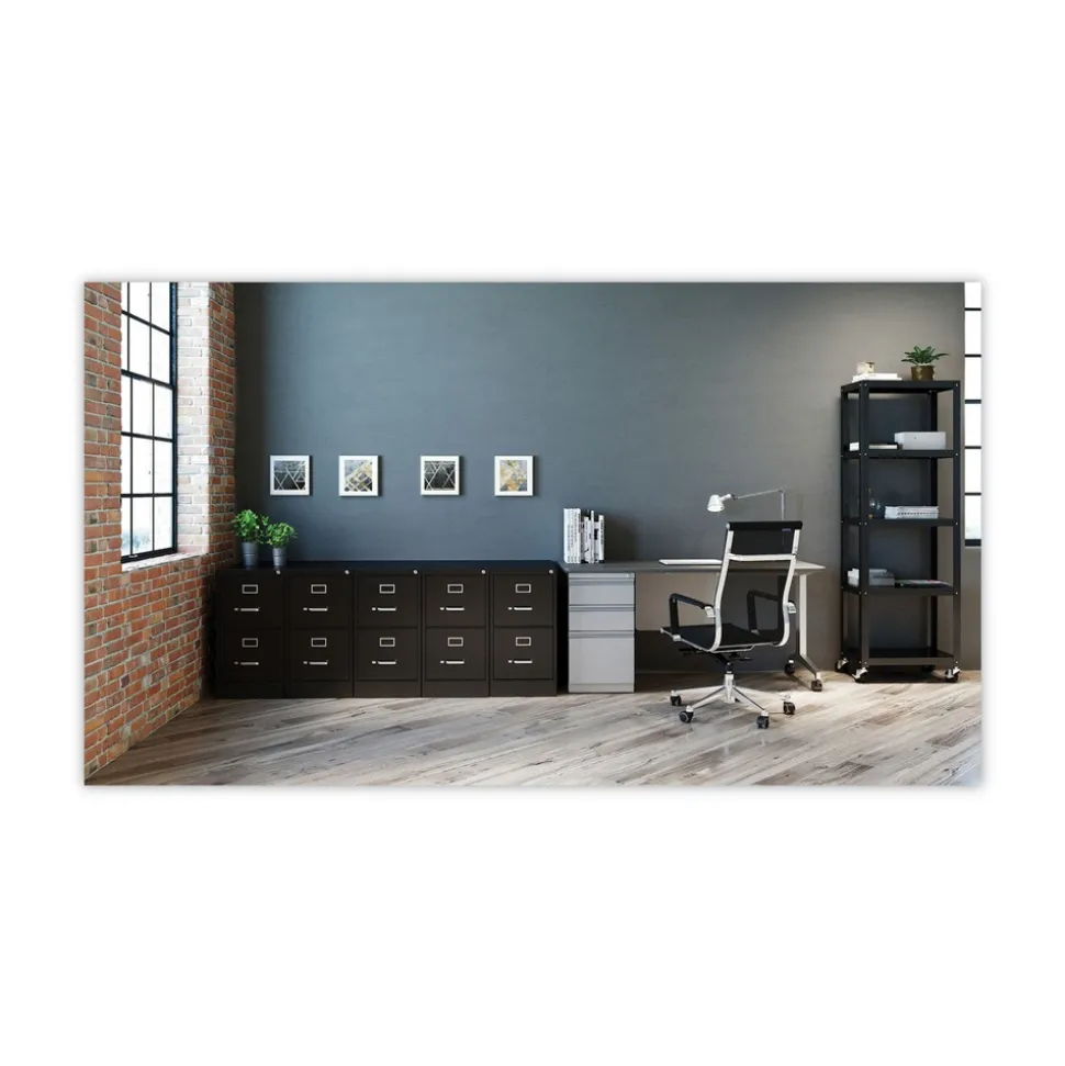 Alera 15 in. x 26.5 in. x 28.37 in. Letter-Size Two-Drawer Economy Vertical File - Black