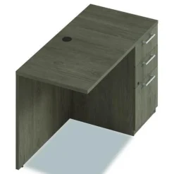 Alera 48 in. x 24 in. x 29 in. Seville Series Right Desk Return with Pedestal - Walnut