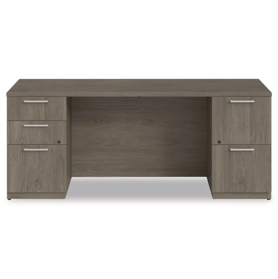 Alera 72 in. x 24 in. x 29 in. Seville Series Double Pedestal Credenza - Walnut