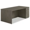 Alera 72 in. x 36 in. x 29 in. Seville Series Single Right Pedestal Desk - Walnut