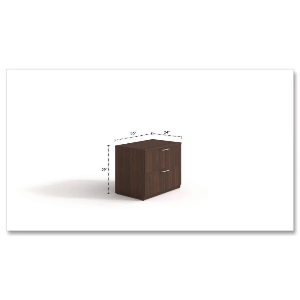 Alera 36 in. x 24 in. x 29 in. Seville Series 2-Drawer Lateral Legal File Cabinet - Mahogany