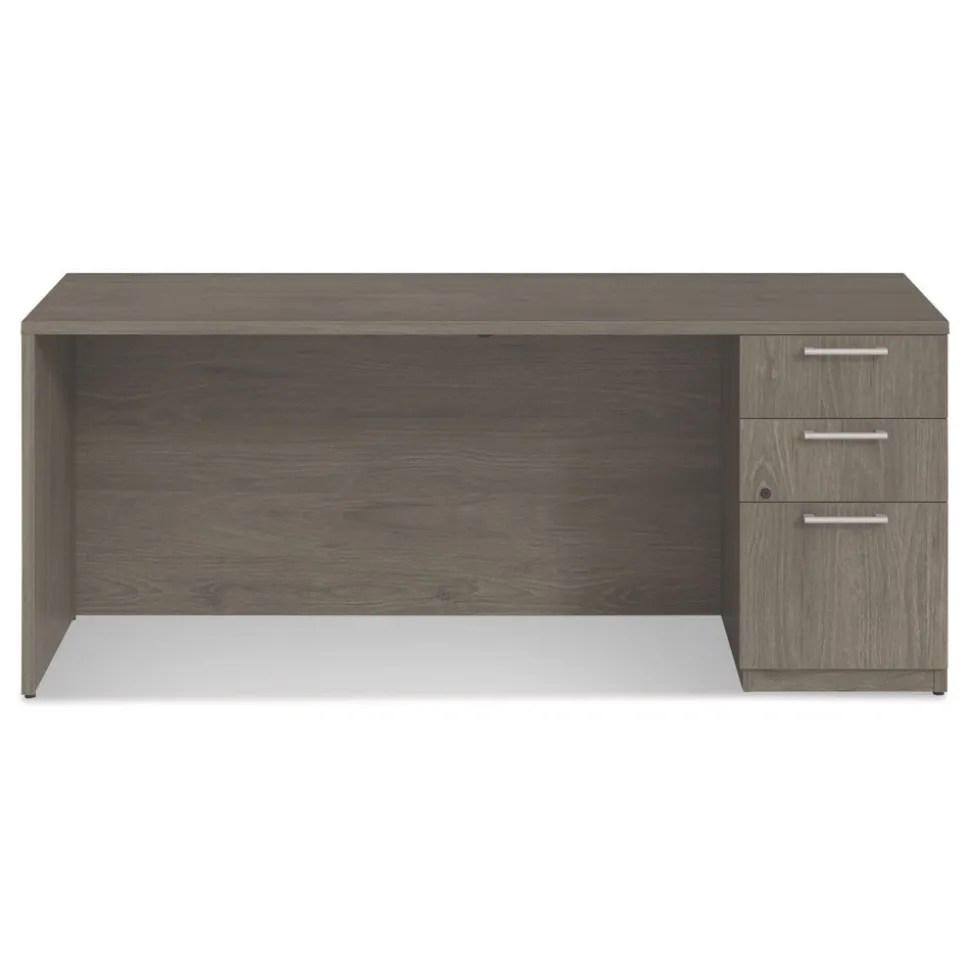 Alera 72 in. x 24 in. x 29 in. Seville Series Credenza with Right Pedestal - Walnut