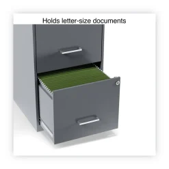 Alera 14 in. x 18 in. x 24.1 in. Soho 2-Drawer Vertical Letter File Cabinet - Charcoal