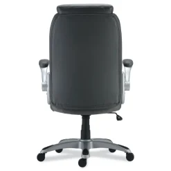 Alera Leithen Bonded Leather Midback Chair Supports Up to 275 lbs. - Gray/Silver