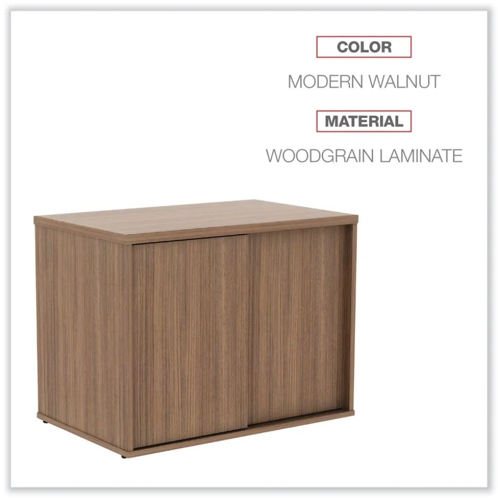 Alera Open Office Desk Series 29.5w x 19.13d x 22.78h Low Storage Cabinet Credenza - Modern Walnut
