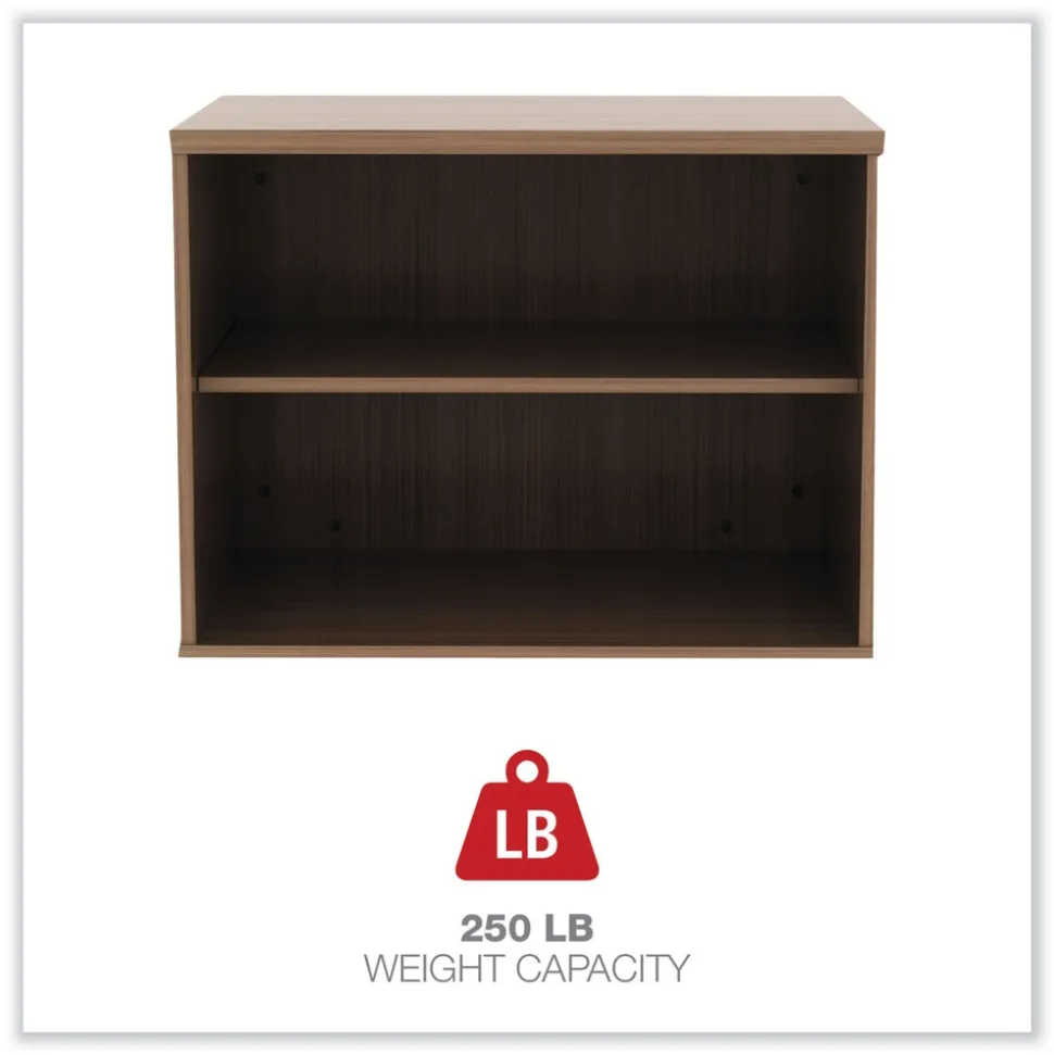 Alera Open Office Desk Series 29.5w x 19.13d x 22.78h Low Storage Cabinet Credenza - Modern Walnut
