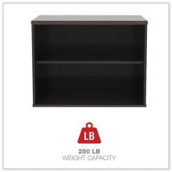 Alera Open Office Desk Series 29.5w x 19.13d x 22.78h Low Storage Cabinet Credenza - Mahogany