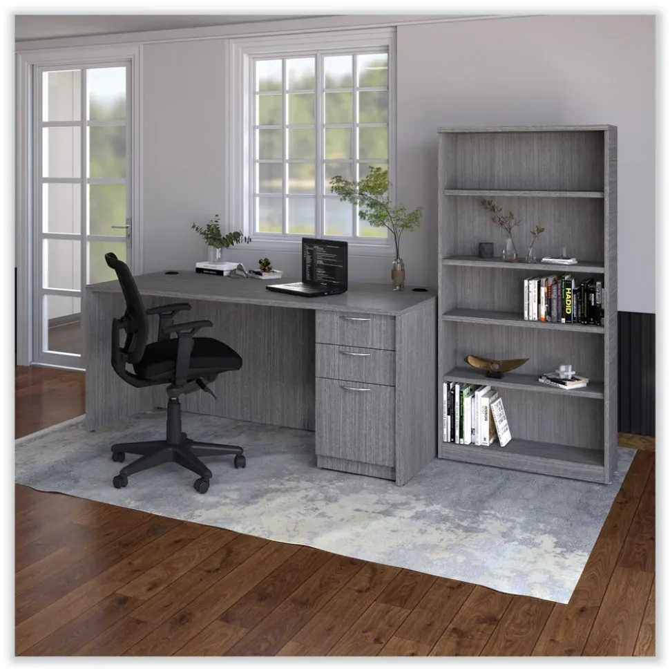 Alera Valencia Series 15.63 in. x 20.5 in. x 28.5 in. Legal/Letter 3-Drawer Full Pedestal File - Gray
