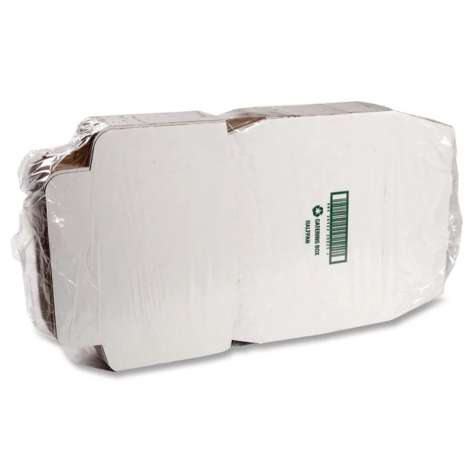 AmerCareRoyal 10.88 in. x 13 in. x 3 in. Paper Catering Boxes - White (50/Carton)