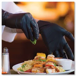 Ammex 9.5 in. Long 3 mil Powder-Free Industrial Nitrile Gloves - Medium/Black (1000/Carton)