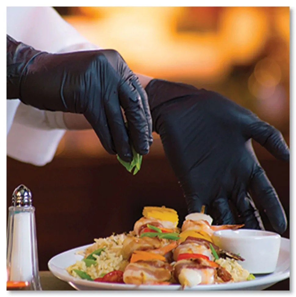 Ammex 9.5 in. Long 3 mil Powder-Free Industrial Nitrile Gloves - Medium/Black (1000/Carton)