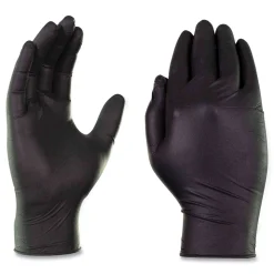 Ammex 9.5 in. Long 3 mil Powder-Free Industrial Nitrile Gloves - Large/Black (1000/Carton)
