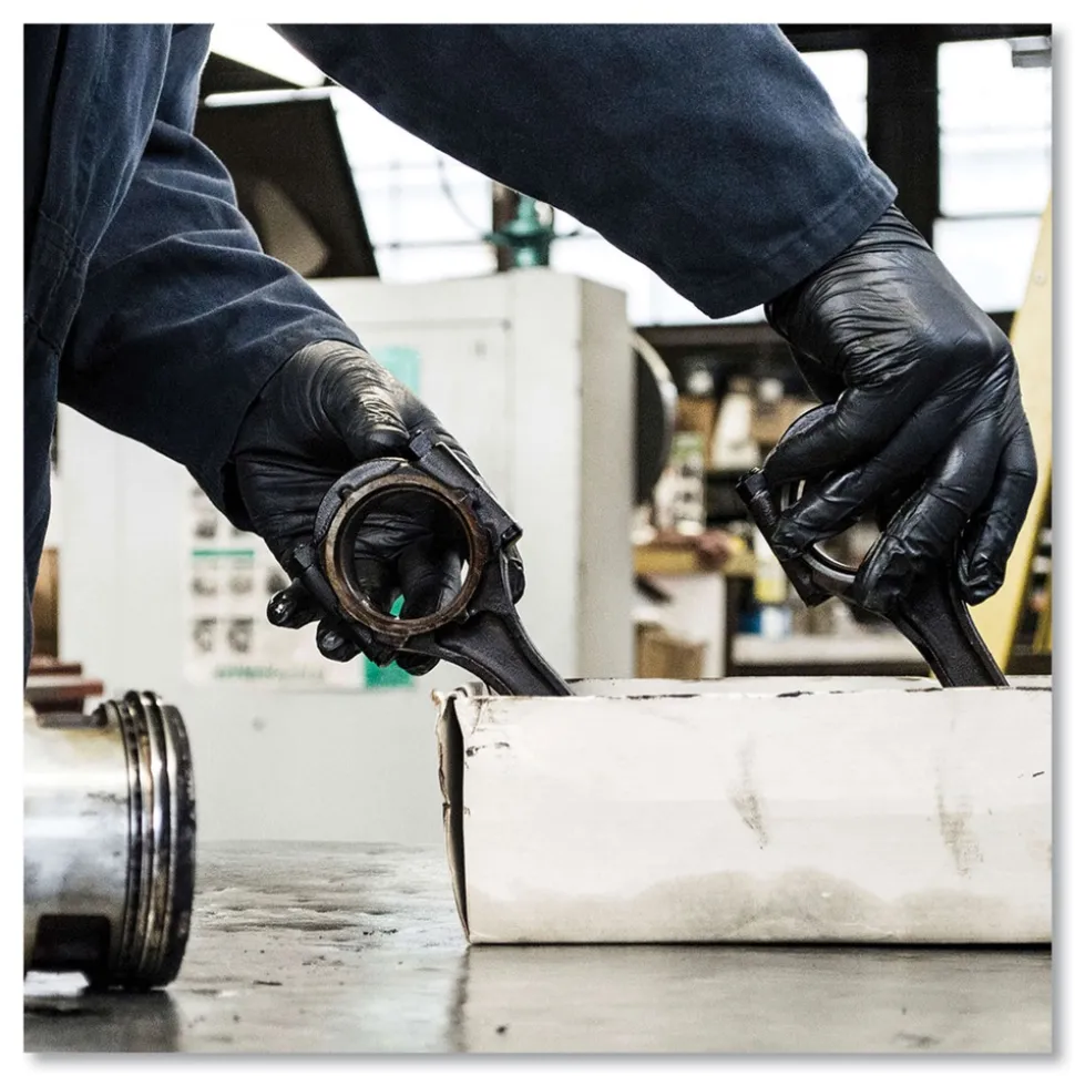 Ammex 9.5 in. Long 3 mil Powder-Free Industrial Nitrile Gloves - 2X-Large/Black (1000/Carton)