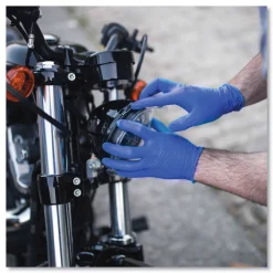 Ammex 9.5 in. 6 mil Heavy-Duty Industrial Nitrile Gloves - Medium/Royal Blue (1000/Carton)