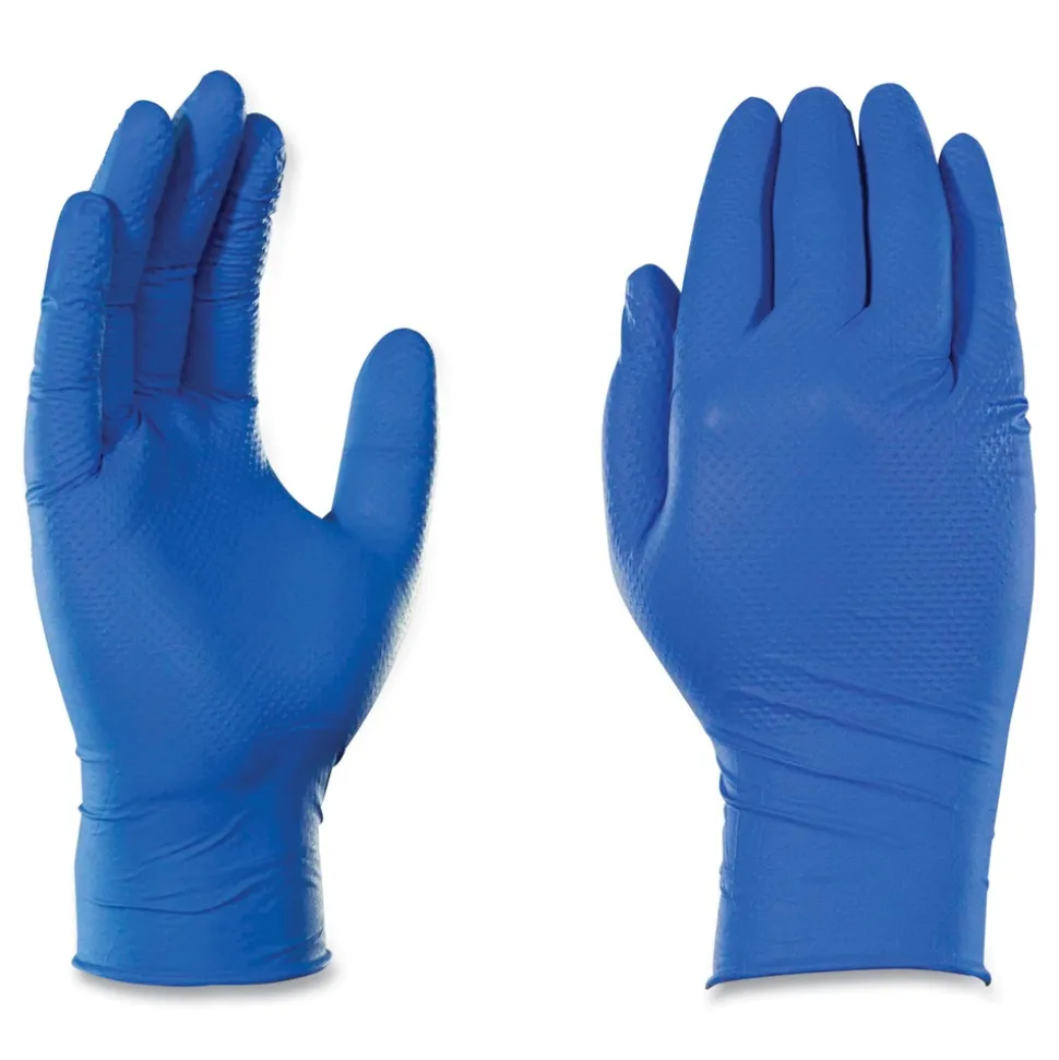 Ammex 9.5 in. 6 mil Heavy-Duty Industrial Nitrile Gloves - X-Large/Royal Blue (1000/Carton)