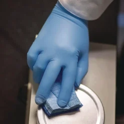 Ammex 8 mil Blue Powder-Free Nitrile Exam Gloves - Large, Blue (500/Carton)