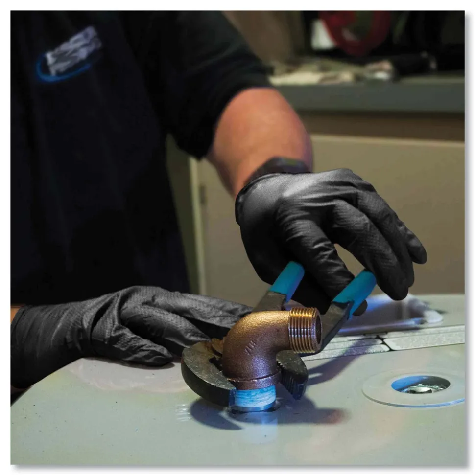 Ammex 6 mil Heavy-Duty Industrial Powder-Free Nitrile Gloves - 2X-Large, Black (1000/Carton)