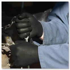 Ammex 6 mil Heavy-Duty Industrial Powder-Free Nitrile Gloves - 2X-Large, Black (1000/Carton)