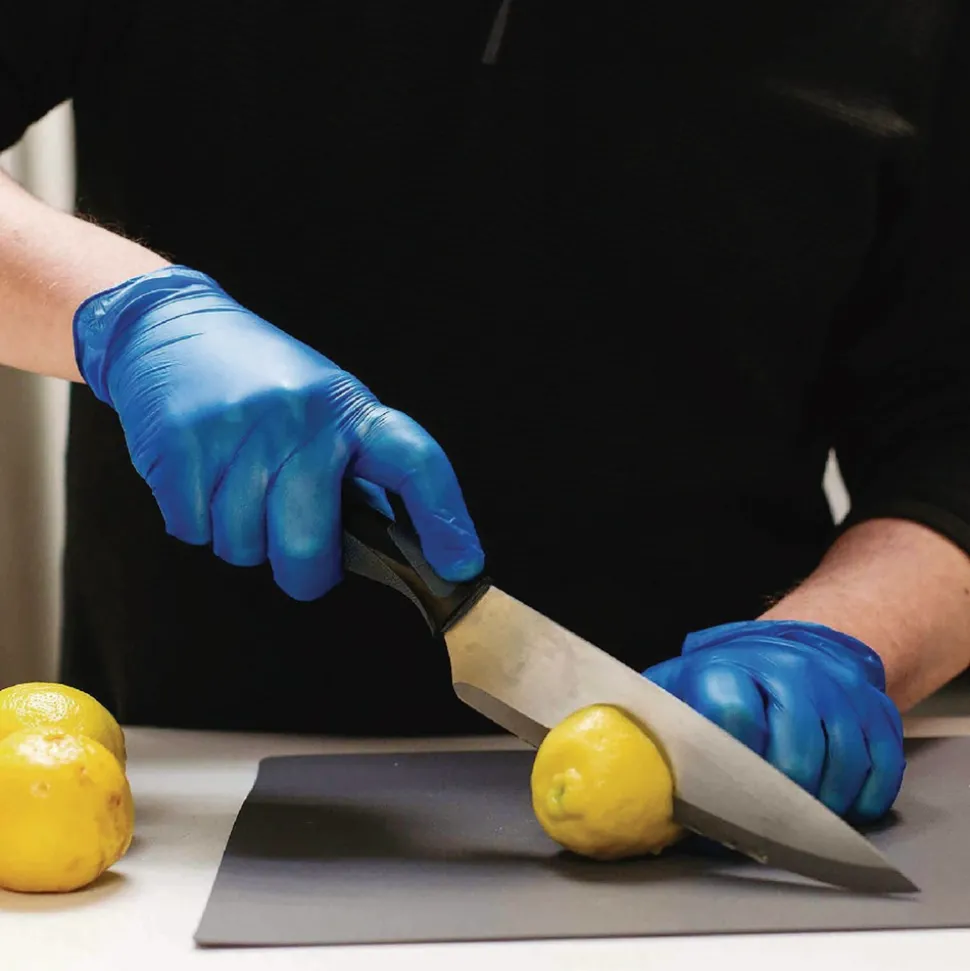 Ammex 3 mil Industrial Powder-Free Vinyl Gloves - Medium, Blue (1000/Carton)