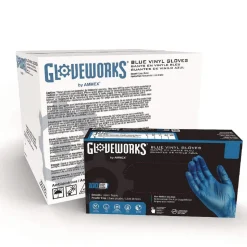 Ammex 3 mil Industrial Powder-Free Vinyl Gloves - Large, Blue (1000/Carton)