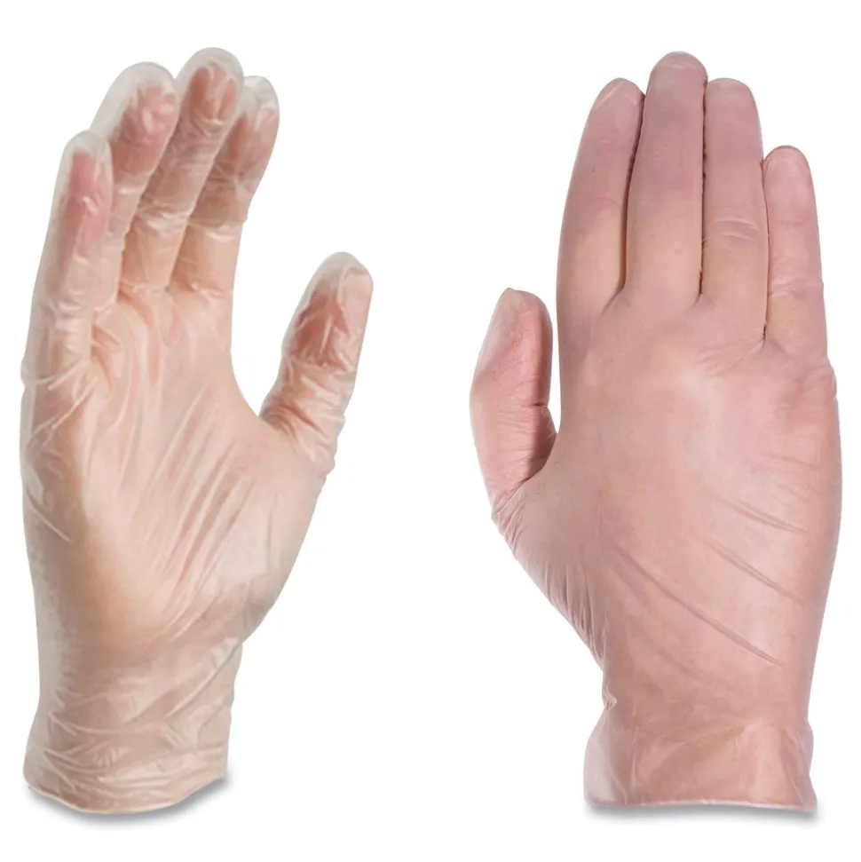 Ammex 3 mil Industrial Powder-Free Vinyl Gloves - Medium, Clear (1000/Carton)
