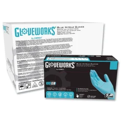 Ammex 5 mil Industrial Powder-Free Nitrile Gloves - X-Large, Blue (1000/Carton)