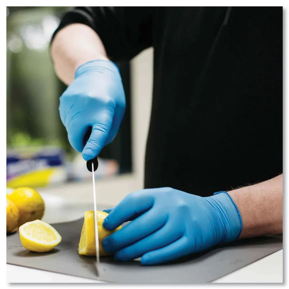 Ammex 3 mil Industrial Powder-Free Nitrile Gloves - Large, Blue (1000/Carton)