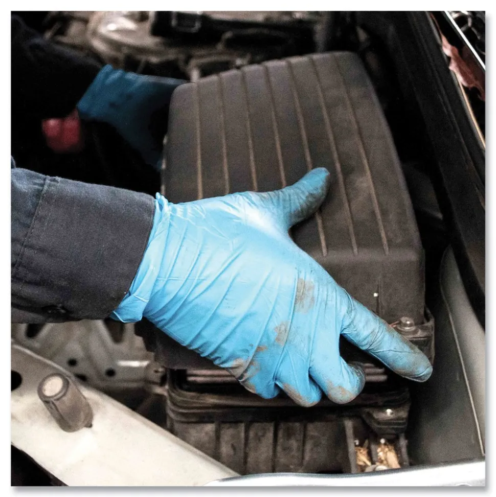 Ammex 5 mil Industrial Powder-Free Nitrile Gloves - Small, Blue (1000/Carton)