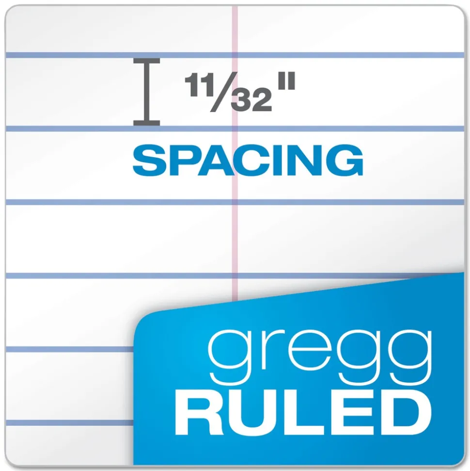 Ampad Earthwise by Ampad 4 x 8 Gregg Rule Recycled Reporter's Notepad - White Cover/White Sheets