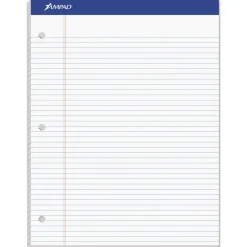 Ampad 8.5 x 11.75 Narrow Rule Double Sheet Pads - White (100-Sheets/Pad)