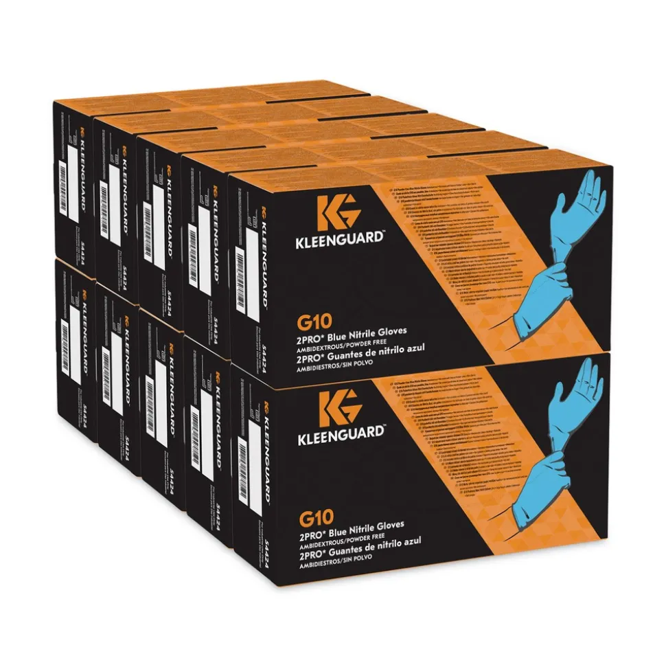 Ansell 6 mil Thick 9.5 in. Long Powder-Free G10 2PRO Nitrile Gloves - Extra Large, Blue (90/Box)