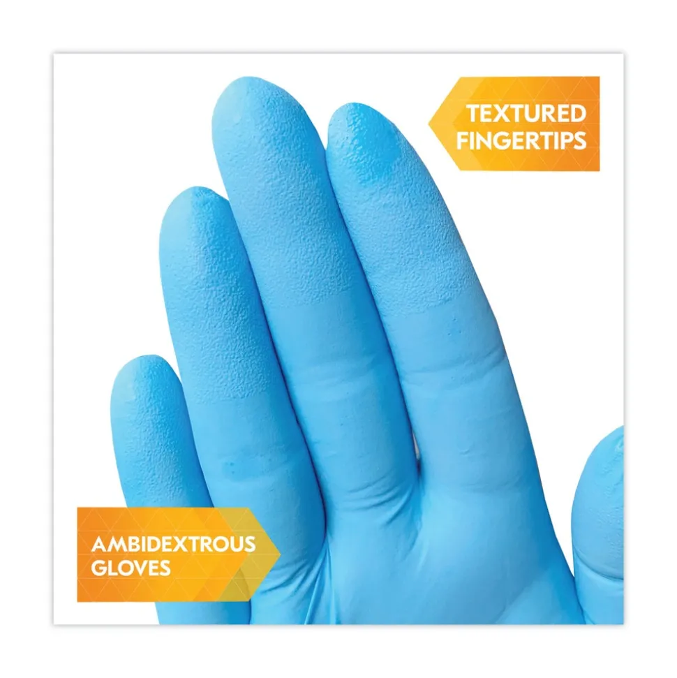 Ansell 4 mil Thick 9.5 in. Long Powder-Free G10 Comfort Plus Blue Nitrile Gloves - Small, Light Blue (100/Box, 10 Boxes/Carton)