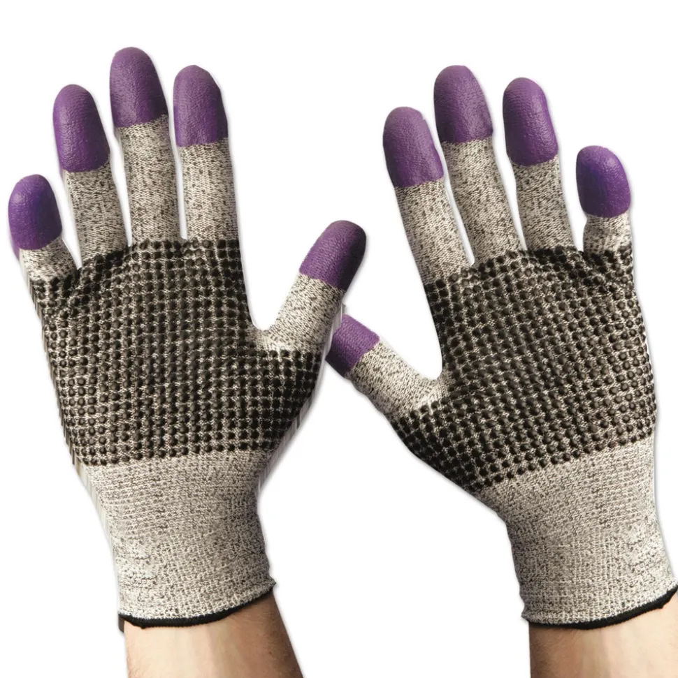 Ansell 220 mm Length G60 PURPLE NITRILE Cut Resistant Glove - Small/Size 7, Blue/White (12/Carton)