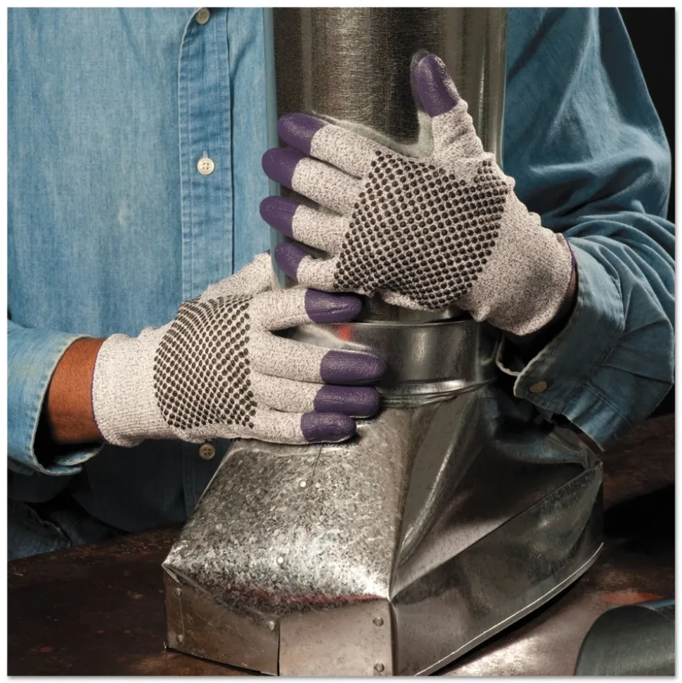 Ansell 220 mm Length G60 PURPLE NITRILE Cut Resistant Glove - Small/Size 7, Blue/White (12/Carton)
