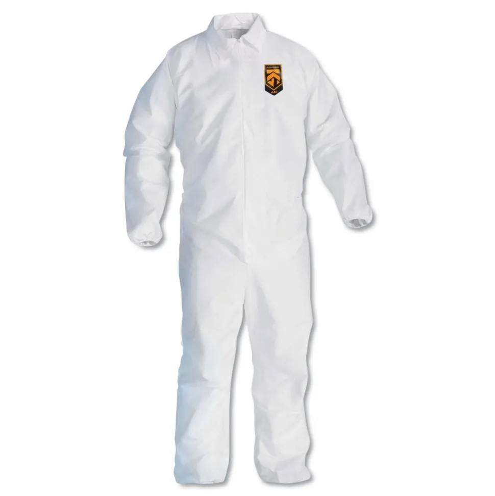 Ansell A40 Elastic-Cuff and Ankles Coveralls - 2X-Large, White (25/Carton)
